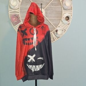 Red and Black Graphic Hoodie